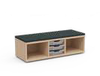 KI CLCR4T3U Clamber One-Tier Three Cubby Seat — Upholstered Top - 3 Small Totes
**Totes Sold Separately**