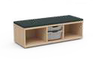 KI CLCR4T2U Clamber One-Tier Three Cubby Seat — Upholstered Top - 1 Small Tote, 1 Large Tote
**Totes Sold Separately**