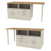 Great Openings DWS260508-TW-5 Collaboration Island Double Sided Overhang Workstation