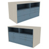 Great Openings DWS260508-TW-4 Collaboration Island Double Sided Storage