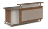 Russwood Straight Rover Desk w/ Acrylic Patron Ledge & Acrylic Front Panel
**Acrylic Patron Ledge and Acrylic Front Panel Sold Separately**