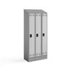 Safco 5525GR Single Tier Locker Three Column - Gray w/ Optional Sloped Metal Locker Hood and Continuous Metal Locker Base
**Optional Locker Hood and Locker Base Sold Separately**