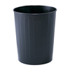 Safco 9604BL Round Wastebasket 23.5 Qt. Pack of 6 - Black