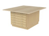 Hann AWS-3332U-P High Pressure Laminate Art and Printmaking Workstation with Cupboard and Drawers - Maple Grain