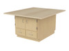 Hann AWS-3332U-P High Pressure Laminate Art and Printmaking Workstation with Cupboard and Drawers - Maple Grain