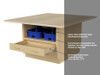 Hann AWS-2D2T-P High Pressure Laminate Crafts and Project Workstation with Tote Caddies - Maple Grain