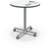 MooreCo Inklud Round Dry Erase Fixed Height X-Base Table with **Optional** Casters- 36"H