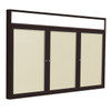 Ghent PBVX8 Enclosed PremaTak Tackboard with Headliner Bronze Aluminum Frame 36 x 72