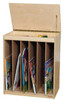 Wood Designs WD34100 Big Book Display and Storage with Chalkboard (back view)