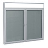 Ghent PAVLX6 Two Door Enclosed Satin Aluminum Bulletin Board with Illuminated Headliner 36 x 60 