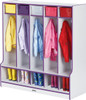 Jonti-Craft 0468JCWW Rainbow Accents Coat Lockers with Step and 5 Sections