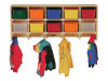 10 Section Wall Mount Coat Locker - Jonti-Craft (with colored bins)