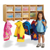 10 Section Wooden Wall Mounted Coat Locker - Jonti-Craft (with clear bins)