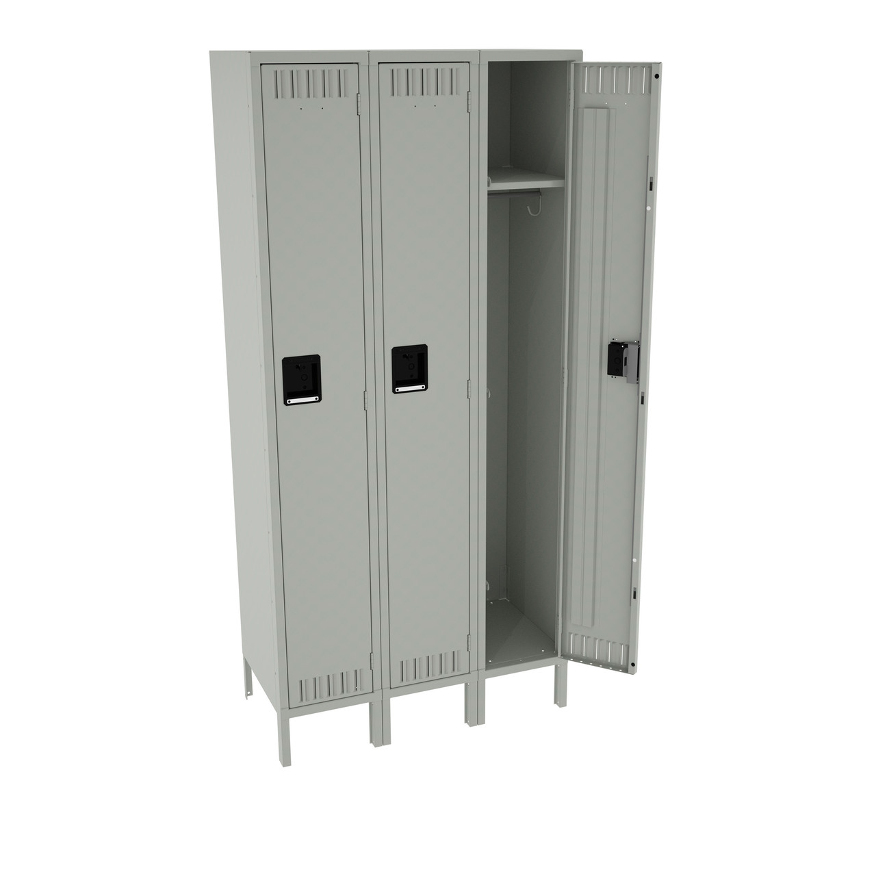Tennsco STK-121872-3 Unassembled Steel Single Tier 3 Wide Locker