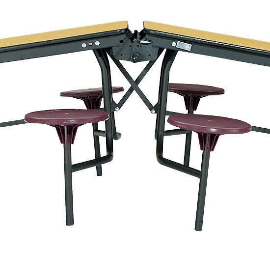 Mobile Elliptical Cafeteria Table with Stools NPS METS Affordable