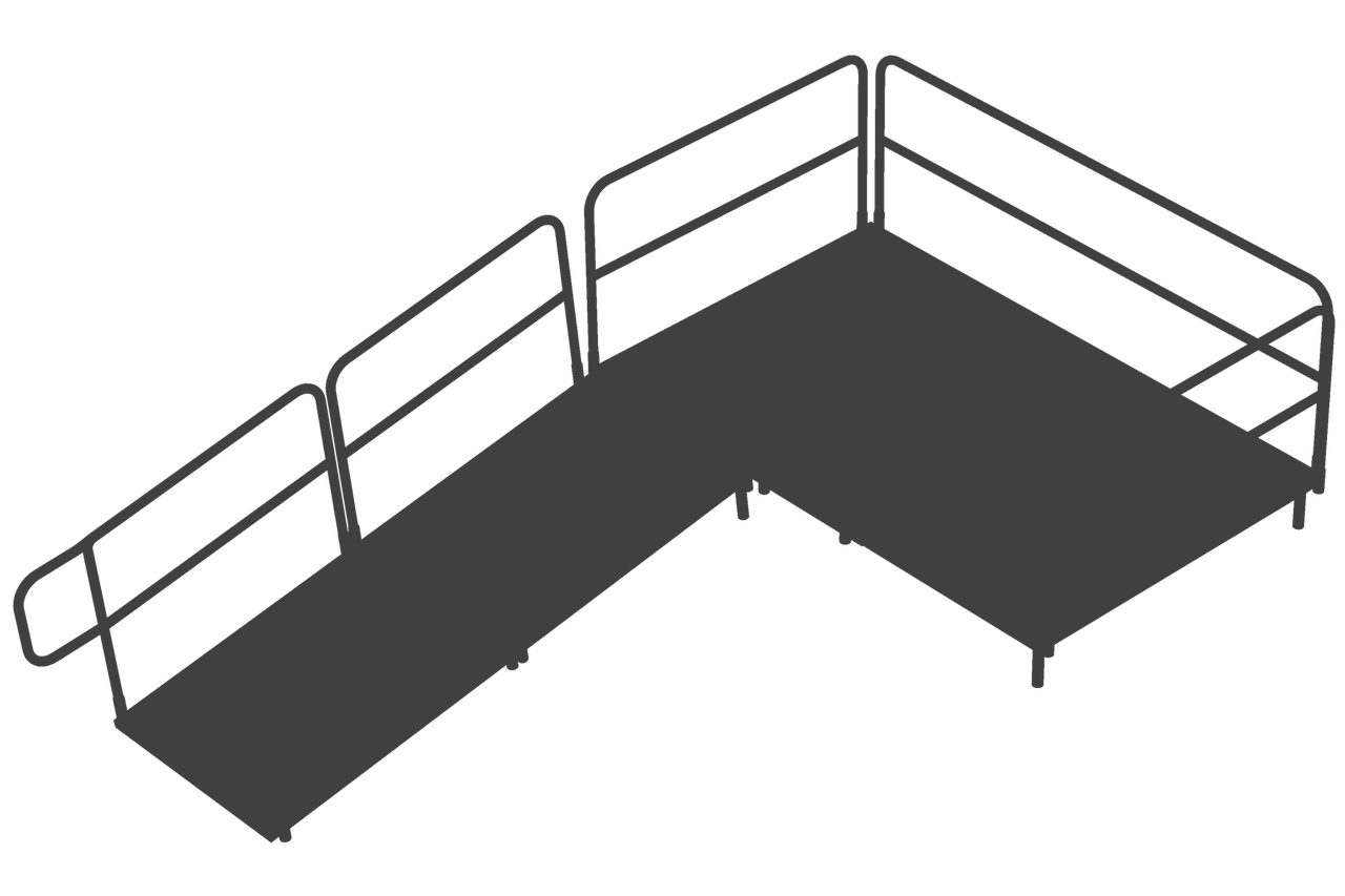 AmTab ADA Compliant 8 Inch Rise Stage Ramp with Handrails