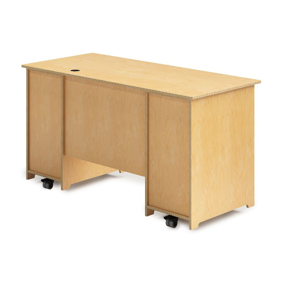 Whitney Brothers Teachers Desk With Trays and Locking Door - Thumbnail 3