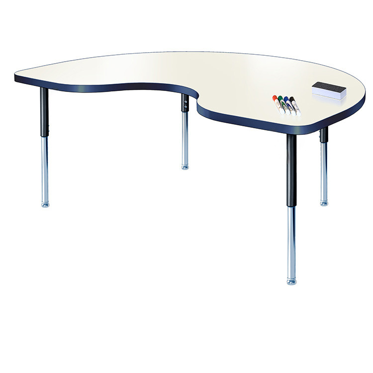Allied Dry Erase Kidney Activity Tables with Modern Classic Legs