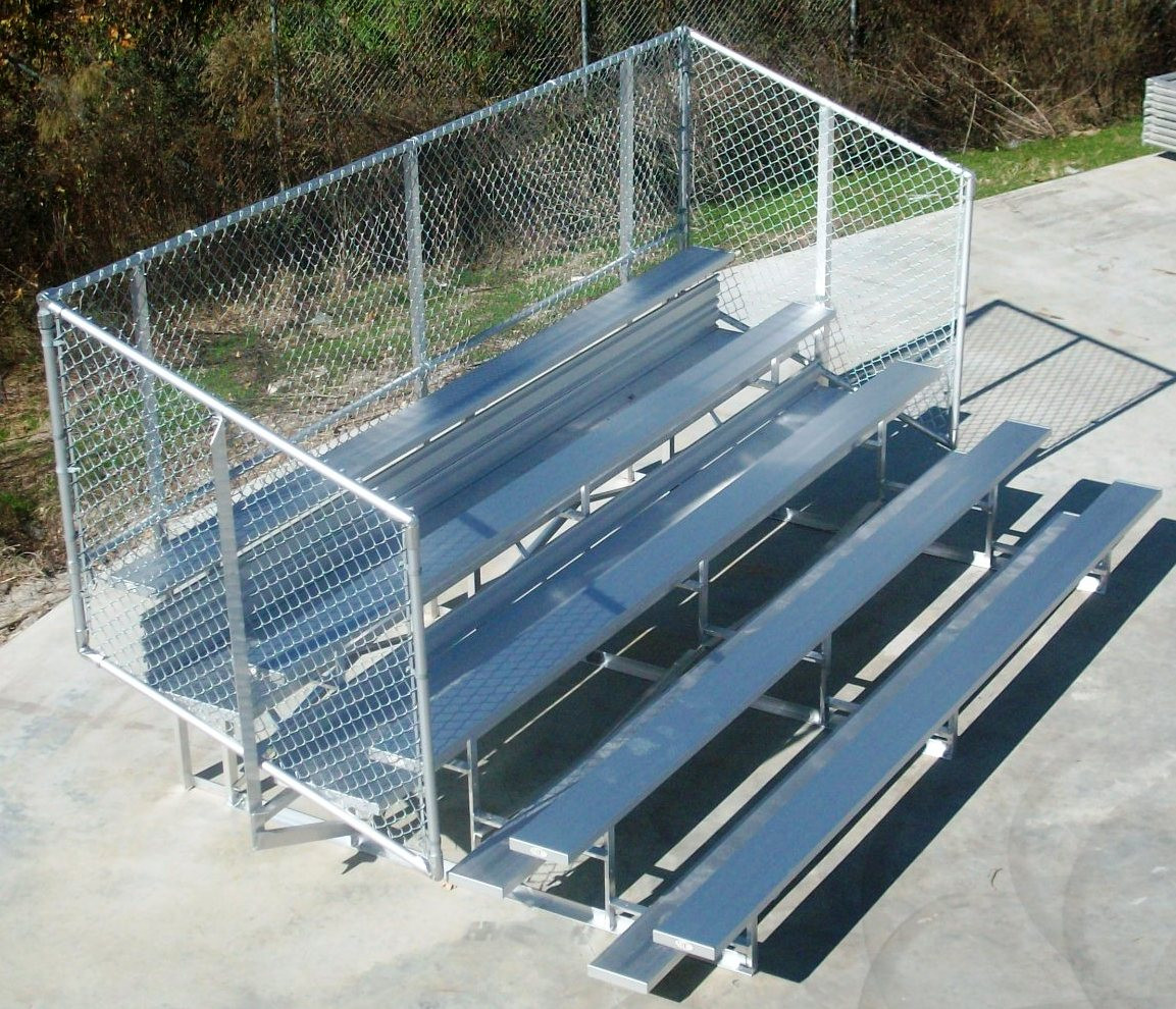 NRS Bleachers NA-0515STD_CL Standard Aluminum 5 Row x 15ft
