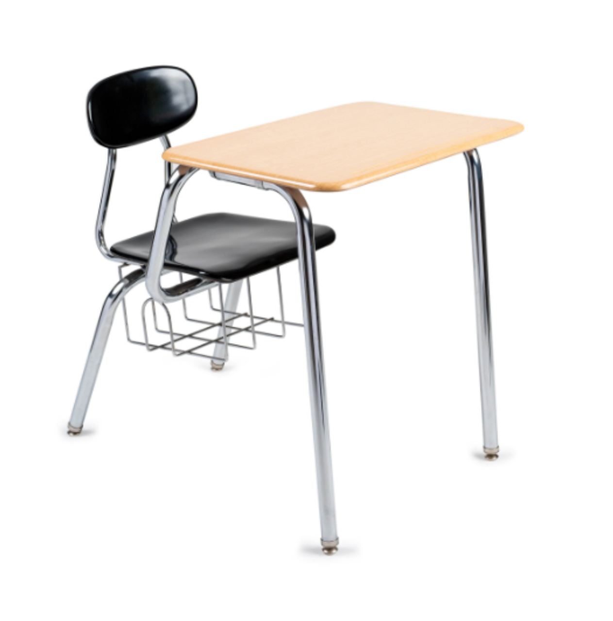 Scholar Craft SC687-SPBR Combo Desk Solid Plastic Top and Solid Plastic Chair with 17.5 inch Seat Height and Book Rack
