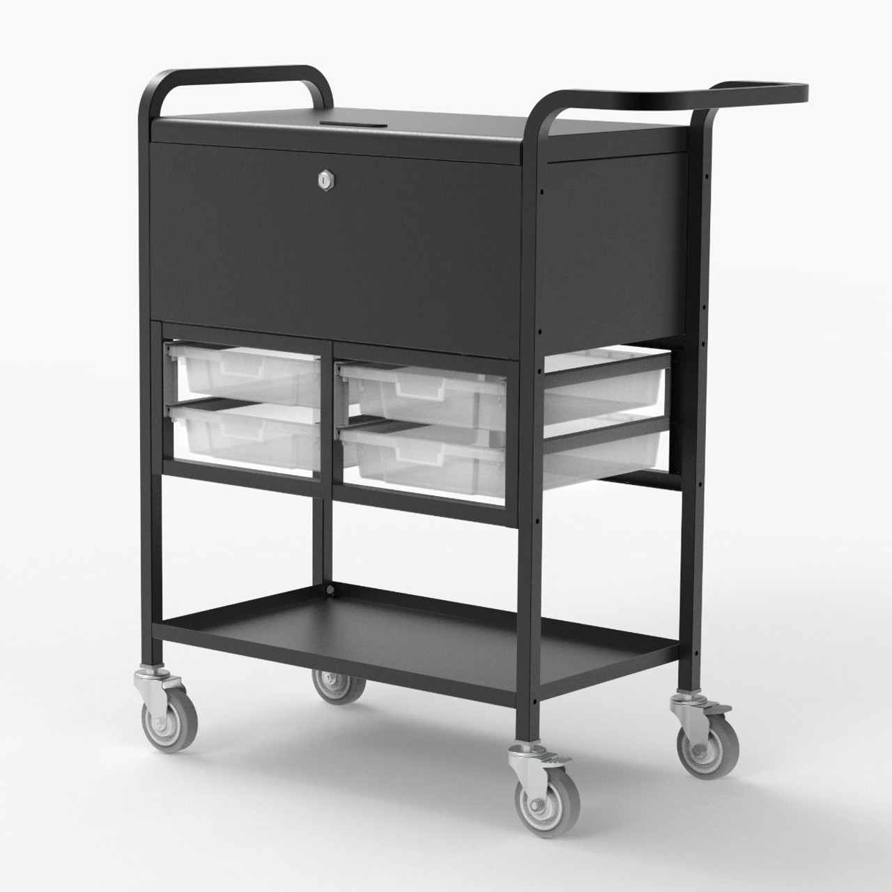 Luxor UCWS003 File Cart with Locking Cabinet and Storage Bins