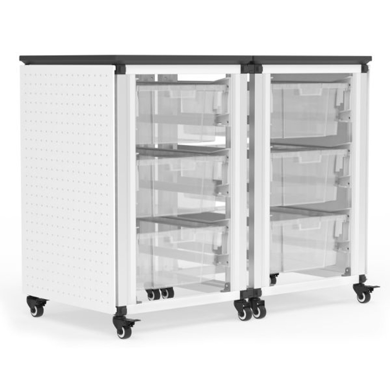 Glass Double Doored Laminate Storage Cabinet with Lock by Stevens  Industries