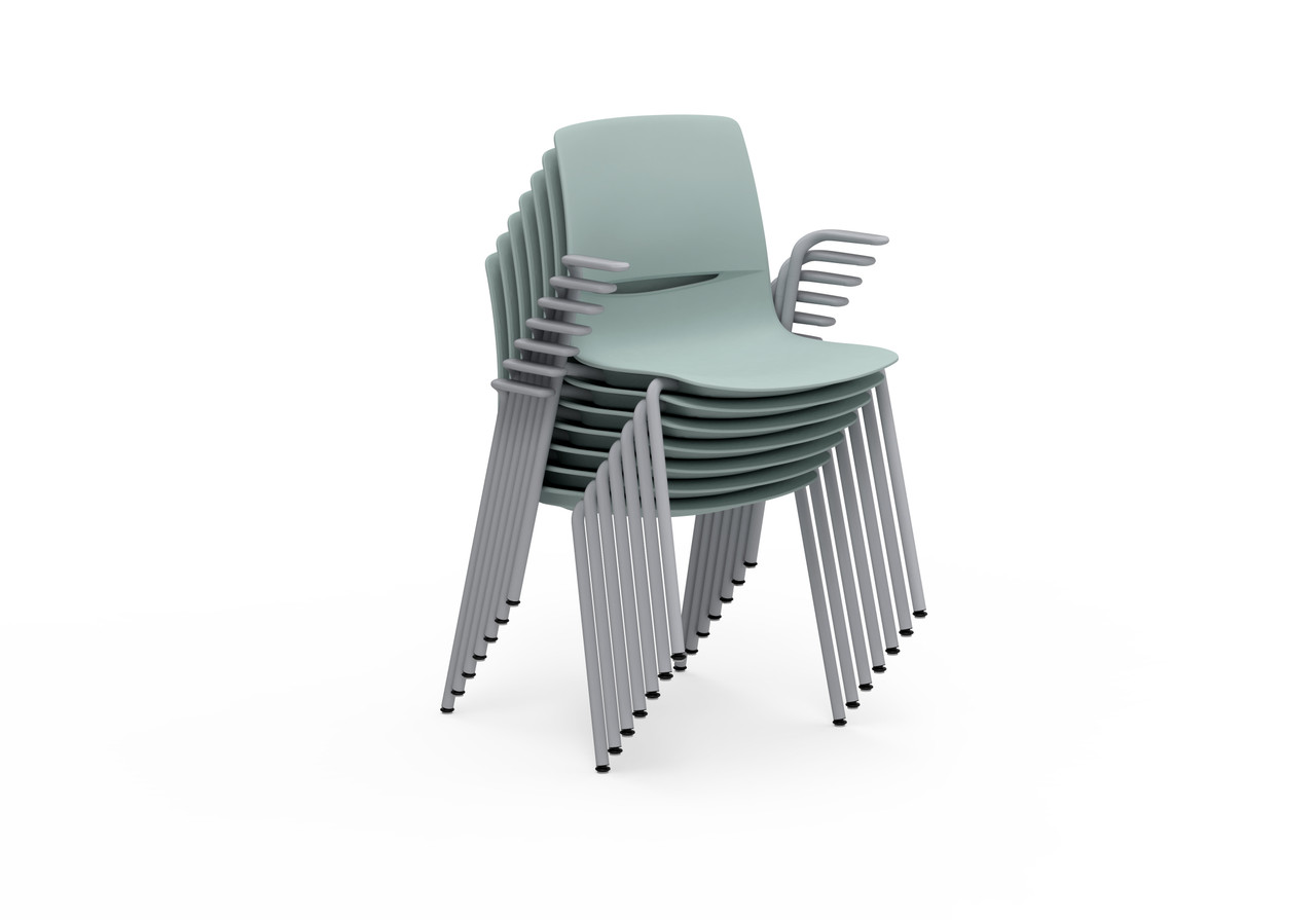 KI LL1111 LimeLite Four Leg Stack Chair with Cantilever Arms