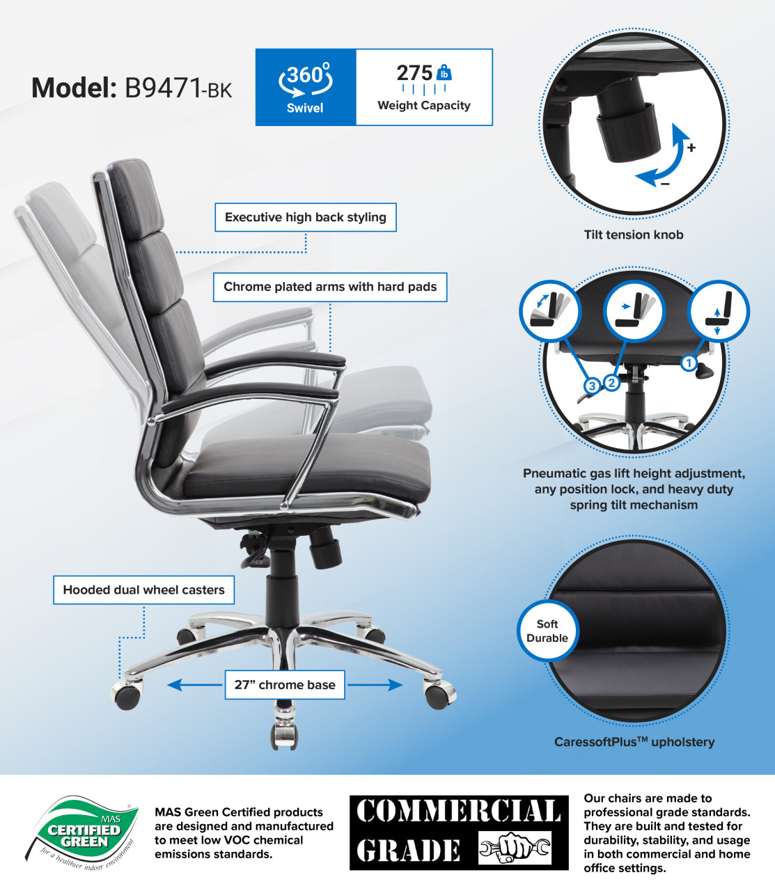 Boss B9471 Executive Chair - Thumbnail 4
