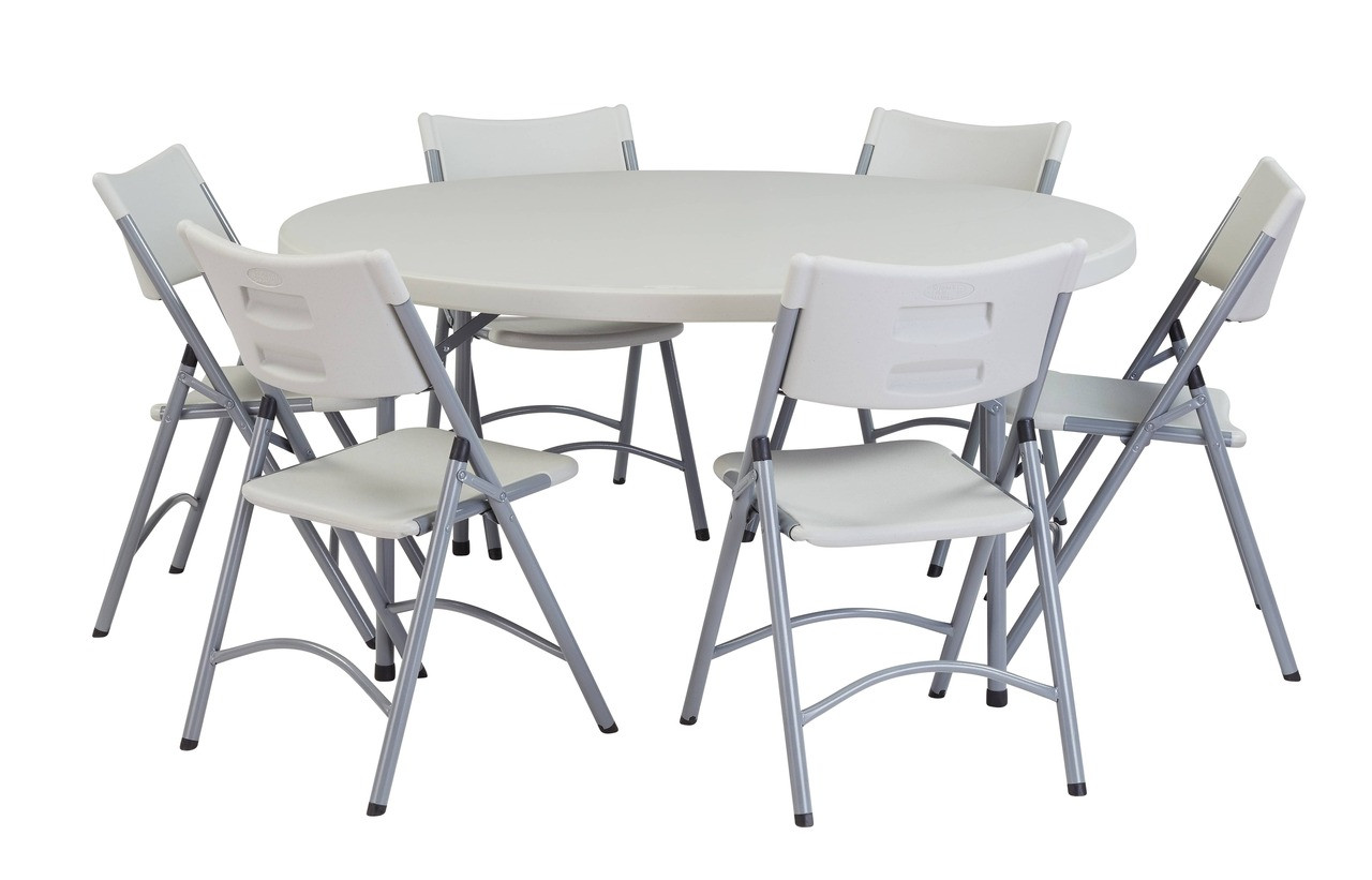 National Public Seating NPS Round Folding Table - Thumbnail 3