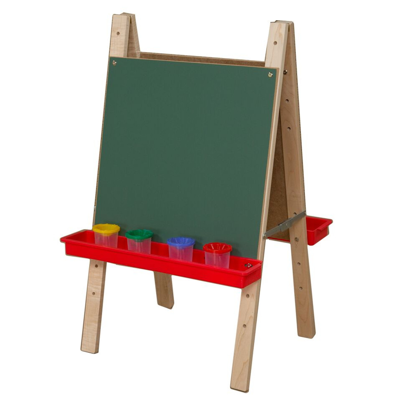 Classroom Easel, 4-Sided Adjustable Kid's Art Easel with Plywood Art  Surface and Red Trays