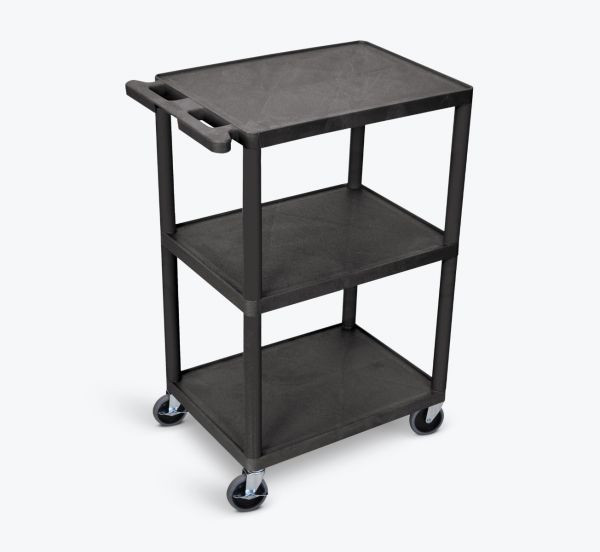Three Shelf Structural Foam Plastic Utility Cart Luxor HE42