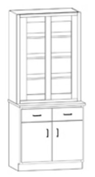 Hann Sc 130g Laboratory Display Cabinet With Eight Drawers 36 Inch