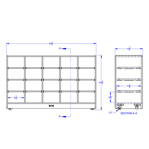 20 Cubbie-Tray Mobile Storage - Jonti-Craft
