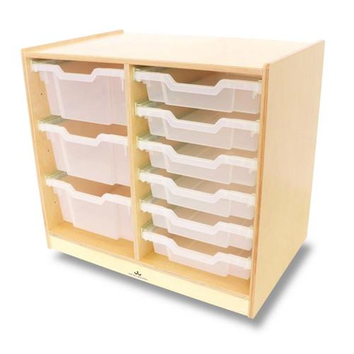 Clear Tray Double Column Storage Cabinet - Whitney Brothers WB7002 Clear Tray Double Column Storage Cabinet - Whitney Brothers WB7002