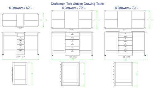 Draftsman Two-Station Drawing Table - Diversified  Draftsman Two-Station Drawing Table - Diversified