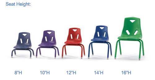 Berries Stack Chair with Powder Coated Legs - Jonti-Craft
Seat Height 
