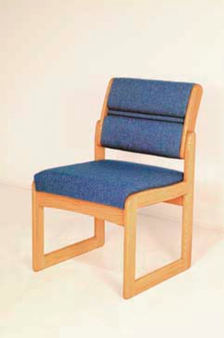 Wooden Mallet DW2-1D Valley Series Armless Guest Chair with Sled Base and Designer Fabric Wooden Mallet DW2-1D Valley Series Armless Guest Chair with Sled Base and Designer Fabric