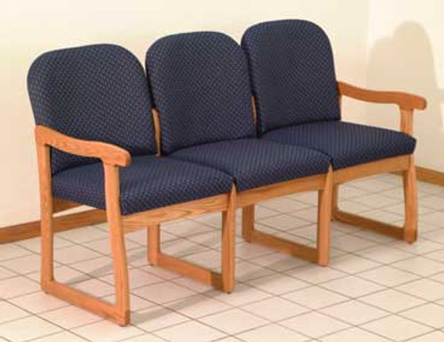 Wooden Mallet DW8-3 Dakota Wave Prairie Collection Three Seat Sofa with Sled Base Wooden Mallet DW8-3 Dakota Wave Prairie Collection Three Seat Sofa with Sled Base