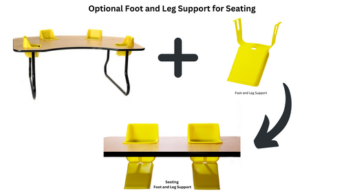 Four Seat Table - Toddler Tables TT4 Optional Foot and Leg Support Four Seat Table - Toddler Tables TT4 Optional Foot and Leg Support