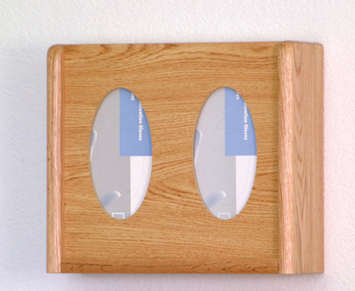Wooden Mallet GBW11-2 Glove or Tissue Box Holder 2 Pocket Oval