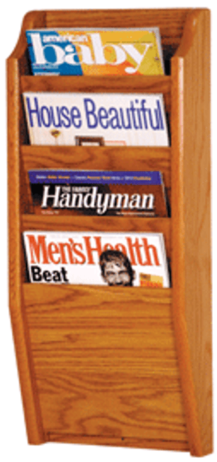 Wooden Mallet MR24-4 Cascade Magazine Wall Display 4 Pocket