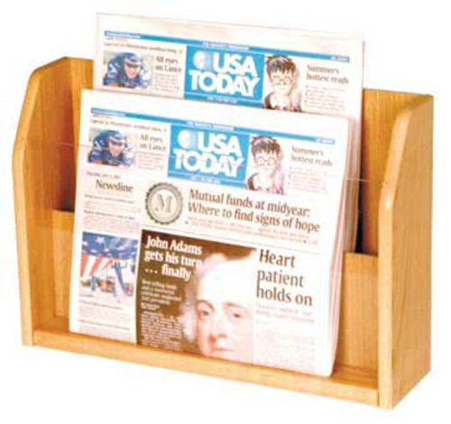 Wooden Mallet PT-1 Countertop Newspaper Display 2 Pocket