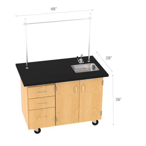 Diversified 4332K Kinetic Mobile Demo Table with Sink and Storage