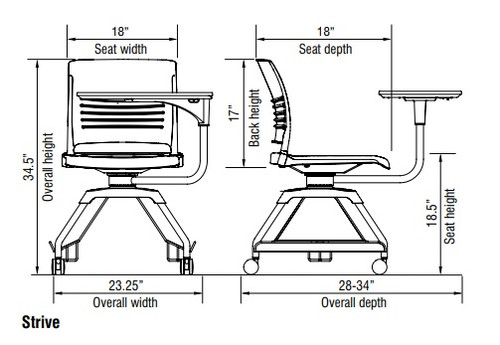 KI Learn2 Strive L2STP/CA/NAR Cantilever ArmChair with Worksurface KI Learn2 Strive L2STP/CA/NAR Cantilever ArmChair with Worksurface