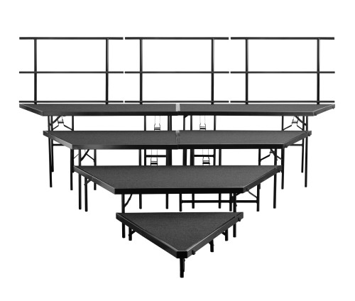 Portable Pie Carpeted Stage Set - NPS SPST-LC Portable Pie Carpeted Stage Set - NPS SPST-LC
