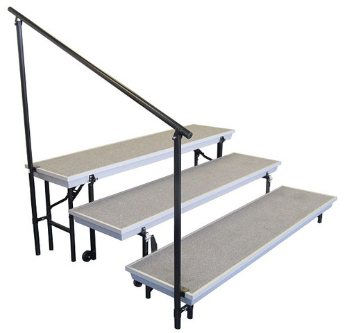 National Public Seating SGRTP3 Side Guard Rail for 3 Level TransPort Riser