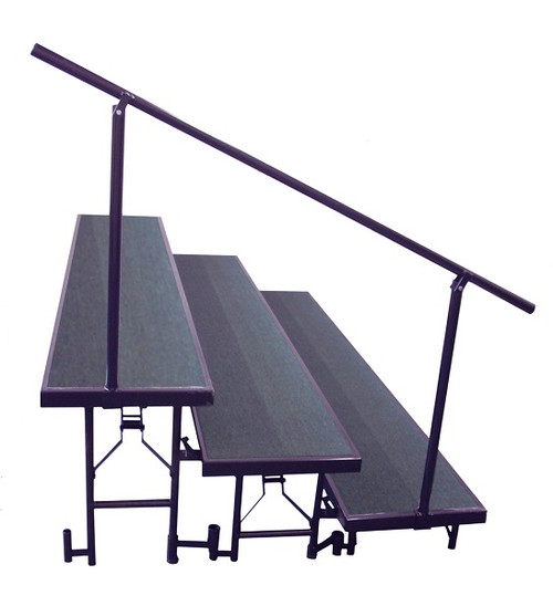 National Public Seating SGR3L Side Guard Rail for 3 Level Standard Risers
