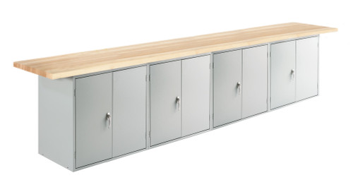 Forum Double Door Wall Lockers with Maple Butcher Block Top - Diversified MAD2