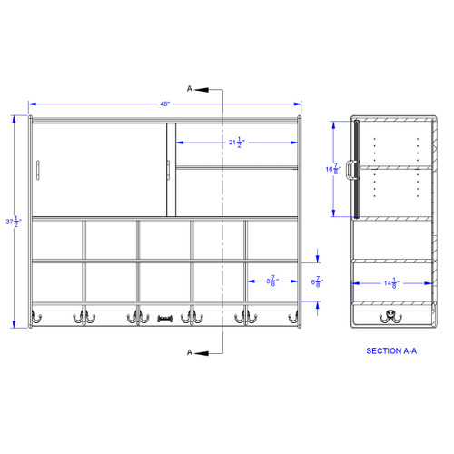 10 Section Wall Mount Coat Locker With Storage - Jonti-Craft 10 Section Wall Mount Coat Locker With Storage - Jonti-Craft