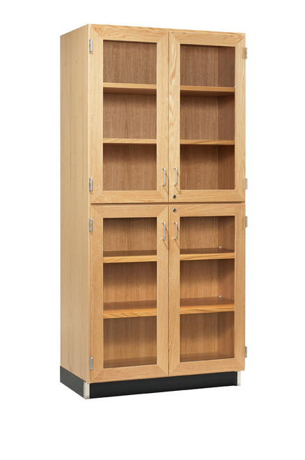 Access Tall Cabinet with Split Glass Doors - Diversified - Oak Access Tall Cabinet with Split Glass Doors - Diversified - Oak
